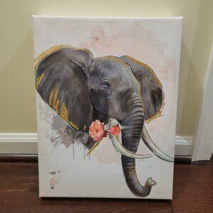 Canvas Elephant Print Artwork